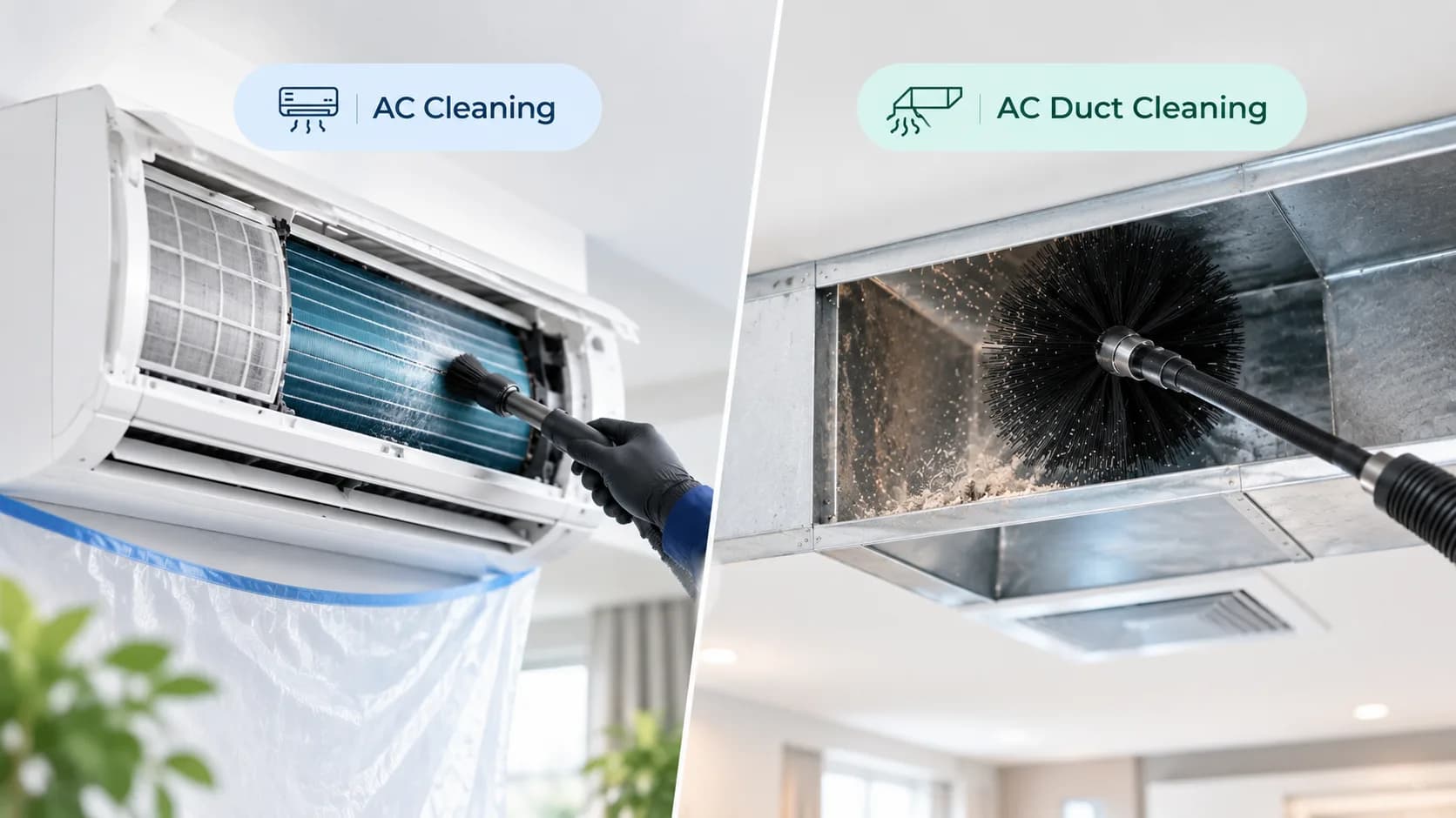 AC Cleaning vs AC Duct Cleaning: What's the Difference?